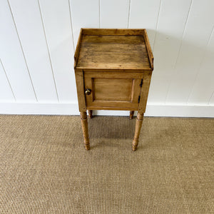 Antique English Early 19th Century Pine Bedside Table or Nightstand