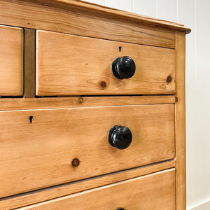 A 19th Century English Pine Chest of Drawers/Dresser with Tulip Feet