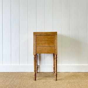 Antique English Early 19th Century Pine Bedside Table or Nightstand