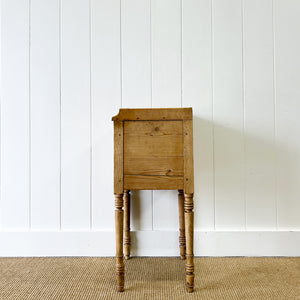 Antique English Early 19th Century Pine Bedside Table or Nightstand