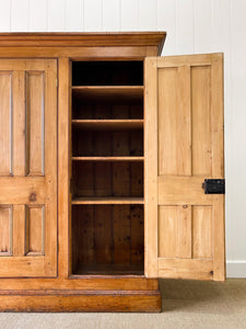 A Handsome English 19th Century Pine Housekeepers Cupboard