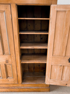 A Handsome English 19th Century Pine Housekeepers Cupboard