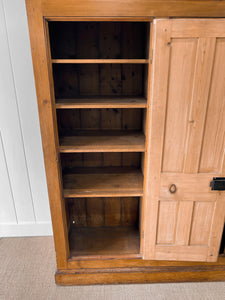 A Handsome English 19th Century Pine Housekeepers Cupboard