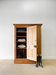 A Handsome English 19th Century Pine Housekeepers Cupboard