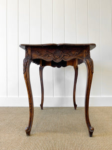 An Antique French Provincial Louis XV Oak Side Table