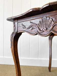 An Antique French Provincial Louis XV Oak Side Table