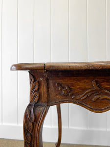 An Antique French Provincial Louis XV Oak Side Table