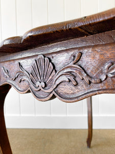 An Antique French Provincial Louis XV Oak Side Table