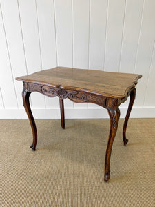 An Antique French Provincial Louis XV Oak Side Table