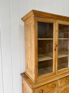 A Delightful 19th Century Pine Glazed Cupboard Cabinet