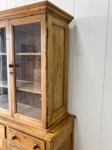 A Delightful 19th Century Pine Glazed Cupboard Cabinet