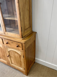 A Delightful 19th Century Pine Glazed Cupboard Cabinet