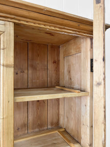 A Delightful 19th Century Pine Glazed Cupboard Cabinet