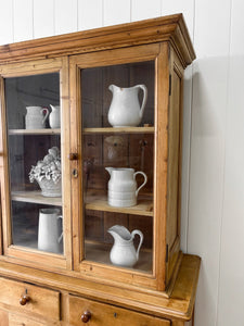 A Delightful 19th Century Pine Glazed Cupboard Cabinet