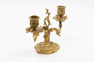 An Extravagant Pair of 19th Century Gilt Bronze Two Cup Candelabra