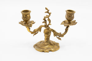 An Extravagant Pair of 19th Century Gilt Bronze Two Cup Candelabra