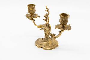 An Extravagant Pair of 19th Century Gilt Bronze Two Cup Candelabra