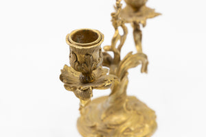 An Extravagant Pair of 19th Century Gilt Bronze Two Cup Candelabra