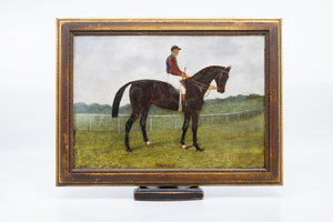 A Small Pair of Early 19th Century English Horse and Jockey Paintings