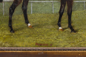 A Small Pair of Early 19th Century English Horse and Jockey Paintings