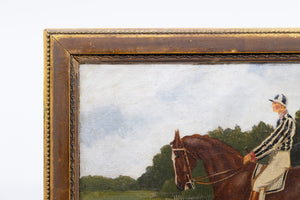 A Small Pair of Early 19th Century English Horse and Jockey Paintings