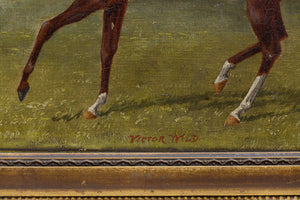 A Small Pair of Early 19th Century English Horse and Jockey Paintings