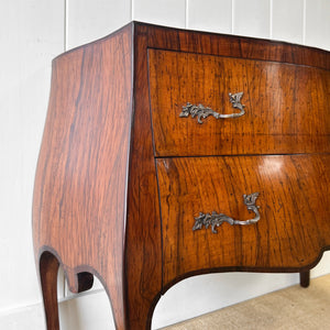 A Unique French Antique Rosewood Chest of Drawers