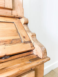 An Antique 19th Century French Pine Bookcase Cabinet Secretary Desk