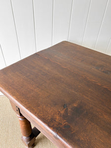 Antique English Country 7ft Oak Refectory Style Table