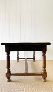 Antique English Country 7ft Oak Refectory Style Table