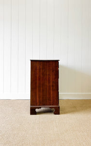 A English Georgian Oak Chest of Drawers with Swan Neck Hardware