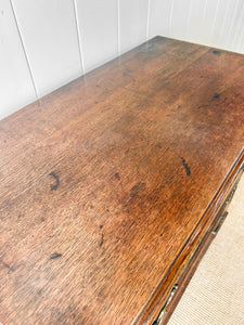 A English Georgian Oak Chest of Drawers with Swan Neck Hardware