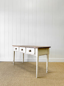 An Antique English Country Georgian Pine Console, Sideboard or Work Table