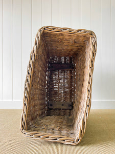 A Large Antique English Mill Basket Cart