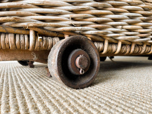 A Large Antique English Mill Basket Cart