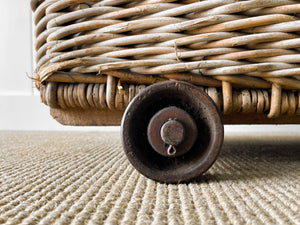 A Large Antique English Mill Basket Cart