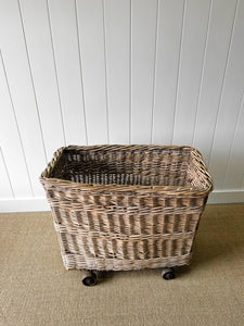 A Large Antique English Mill Basket Cart