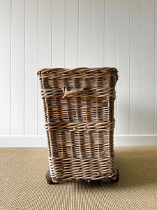 A Large Antique English Mill Basket Cart