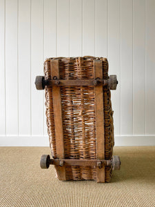 A Large Antique English Mill Basket Cart