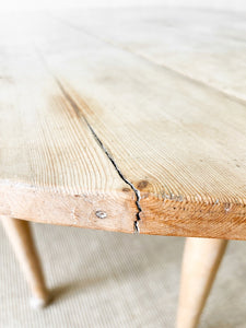 An Antique Pine Oval Drop Leaf Kitchen Dining Table with Spoon Feet