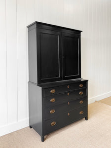 An Early 19th Century Ebonized Mahogany English Bank of Drawers