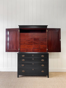 An Early 19th Century Ebonized Mahogany English Bank of Drawers