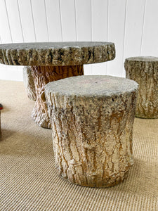 A Delightful Faux Bois  Garden Table and 4 Stools