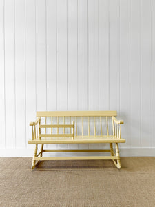 A 19th Century Rocking Bench in a Happy Yellow Paint