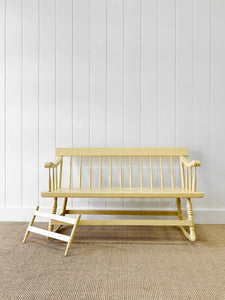 A 19th Century Rocking Bench in a Happy Yellow Paint