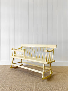 A 19th Century Rocking Bench in a Happy Yellow Paint