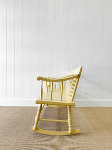 A 19th Century Rocking Bench in a Happy Yellow Paint