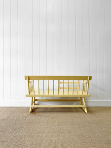 A 19th Century Rocking Bench in a Happy Yellow Paint