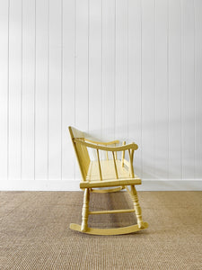 A 19th Century Rocking Bench in a Happy Yellow Paint