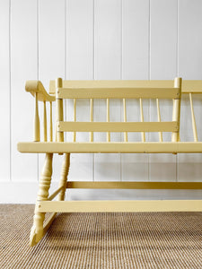 A 19th Century Rocking Bench in a Happy Yellow Paint